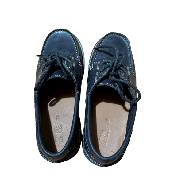 Zara Black Dress Shoes Paraboot Loafers Lace Up Boys Size 33/2 - Picture 8 of 11